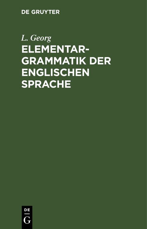 Produktbild: Elementargrammatik der englischen Sprache