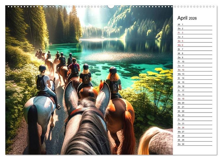 Produktbild: Westernreiten - Jahreszeiten im Sattel (hochwertiger Premium Wandkalender 2026 DIN A2 quer), Kunstdruck in Hochglanz