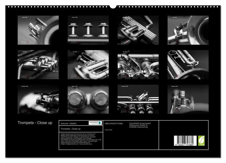 Produktbild: Trompete - Close up (hochwertiger Premium Wandkalender 2026 DIN A2 quer), Kunstdruck in Hochglanz