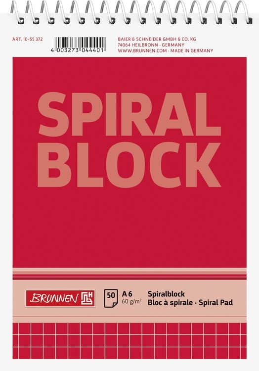Produktbild: Brunnen Spiralnotizblock A6 kar 50Bl