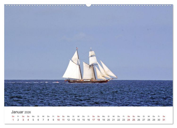 Produktbild: Segeln - Kurs aufs offene Meer. (hochwertiger Premium Wandkalender 2026 DIN A2 quer), Kunstdruck in Hochglanz