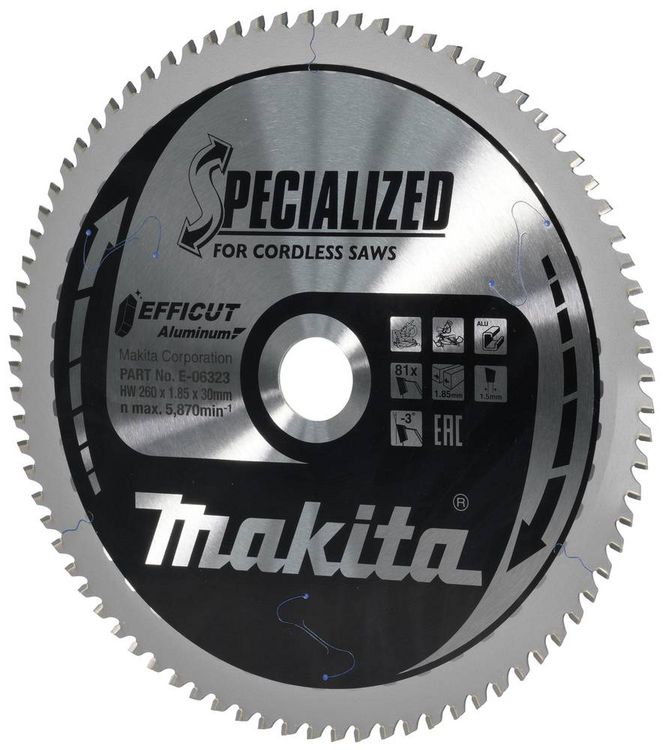 Produktbild: Makita E-06323 Kreiss&auml;geblatt 260 x 30 x 1.85mm Z&auml;hneanzahl: 81 1St.