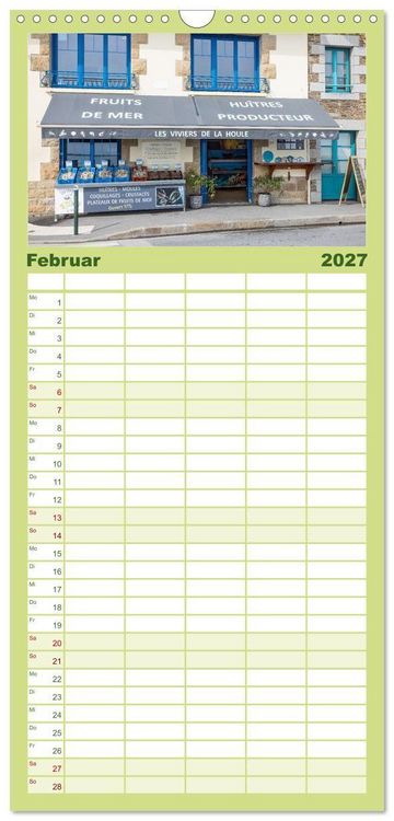 Produktbild: Familienplaner 2027 - Smaragdk&uuml;ste C&ocirc;te d'&Eacute;meraude. Der malerische Norden der Bretagne mit 5 Spalten (Wandkalender, 21 x 45 cm) CALVENDO