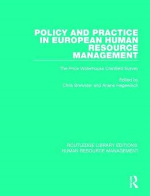 Produktbild: Policy and Practice in European Human Resource Management