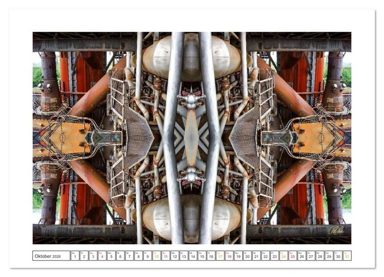 Produktbild: Faszination Spiegelung - Industrie und Technik (Wandkalender 2026 DIN A2 quer), CALVENDO Monatskalender