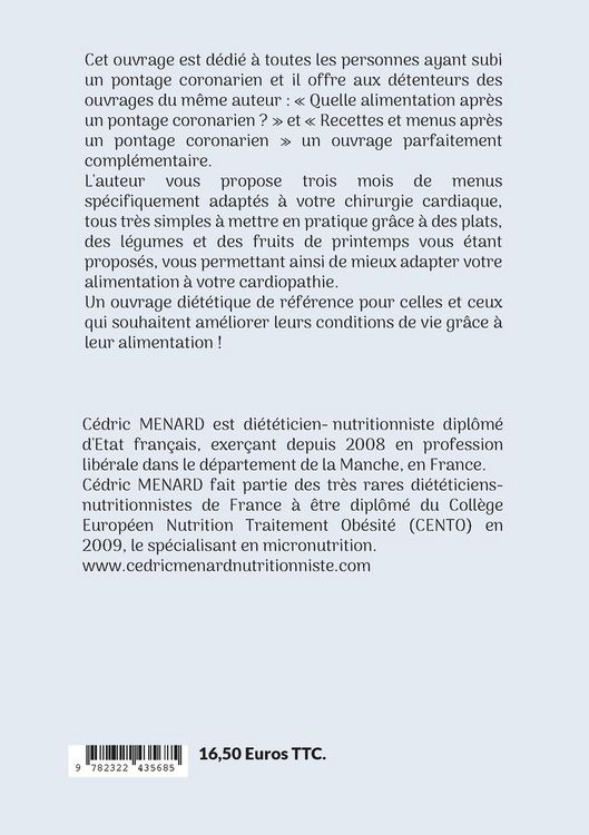 Produktbild: Menus de printemps apr&egrave;s un pontage coronarien.