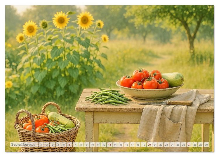 Produktbild: Land Pause - Ein Jahr im Cottagegarten (Tischkalender 2026 DIN A5 quer), CALVENDO Monatskalender