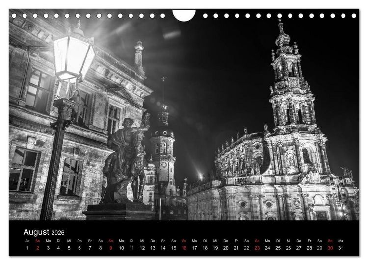 Produktbild: Dresden - Elbflorenz bei Nacht (Wandkalender 2026 DIN A4 quer), CALVENDO Monatskalender