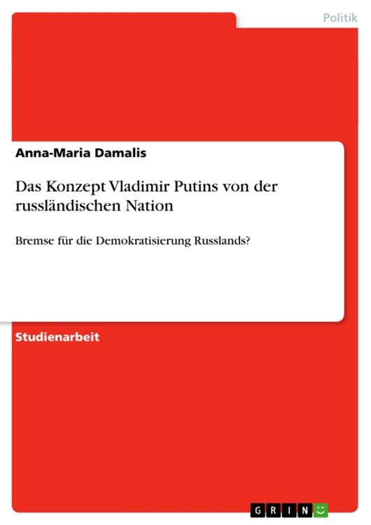 Produktbild: Das Konzept Vladimir Putins von der russl&auml;ndischen Nation