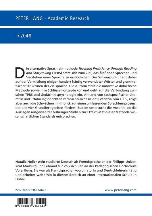 Produktbild: Die alternative Sprachlehrmethode TPRS (Teaching Proficiency through Reading and Storytelling)