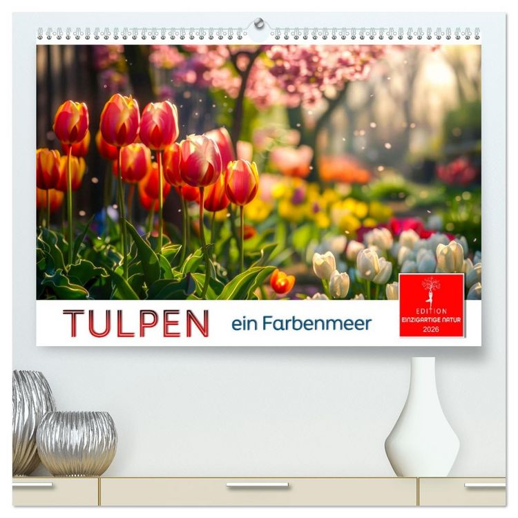 Produktbild: Tulpen - ein Farbenmeer (hochwertiger Premium Wandkalender 2026 DIN A2 quer), Kunstdruck in Hochglanz