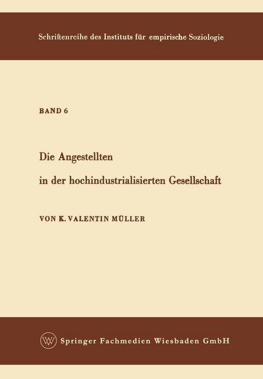 Produktbild: Die Angestellten in der hochindustrialisierten Gesellschaft