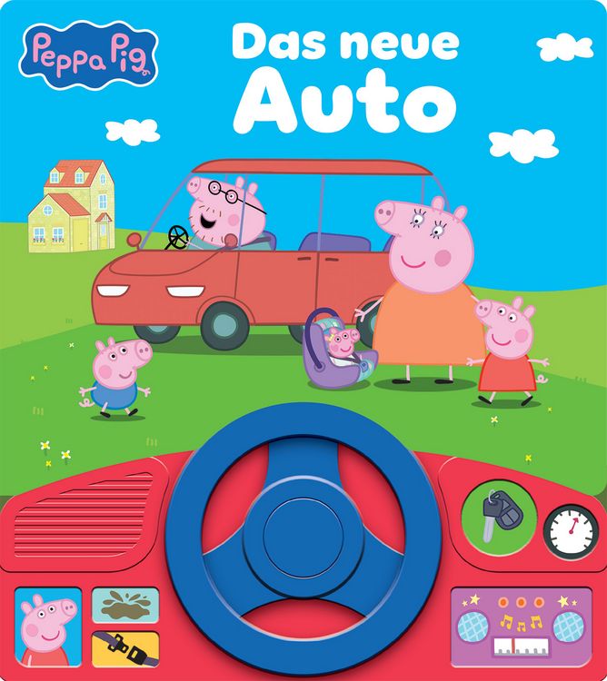 Produktbild: Peppa Pig - Das neue Auto - Soundbuch - Pappbilderbuch mit beweglichem Lenkrad und 8 spannenden Ger&auml;uschen f&uuml;r Kinder ab 3 Jahren - Peppa Wutz