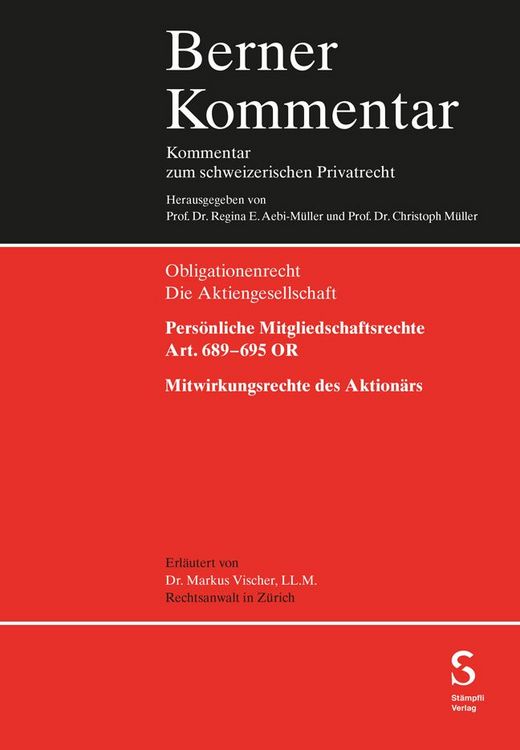 Produktbild: Pers&ouml;nliche Mitgliedschaftsrechte (Art. 689&ndash;695 OR)