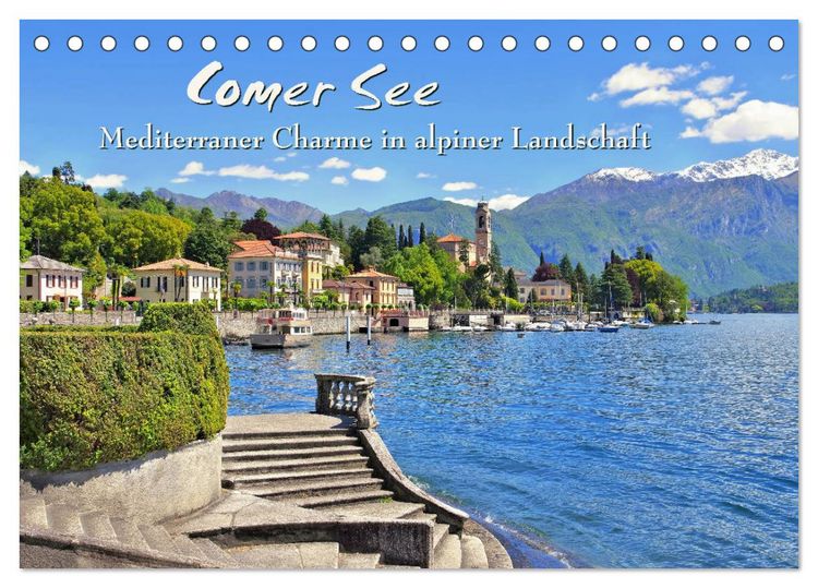 Produktbild: Comer See - Mediterraner Charme in alpiner Landschaft (Tischkalender 2026 DIN A5 quer), CALVENDO Monatskalender