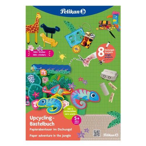 Produktbild: Pelikan Upcycling Bastelbuch DIN A4 Dschungel mit Sticker, 32 Seiten