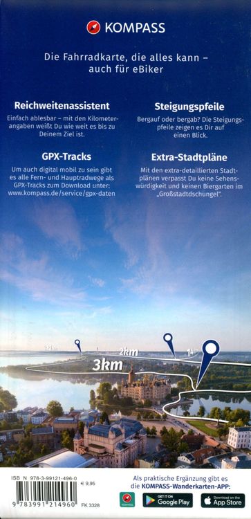 KOMPASS Fahrradkarte 3328 Nürnberg, Bamberg, Steigerwald 1:70.000