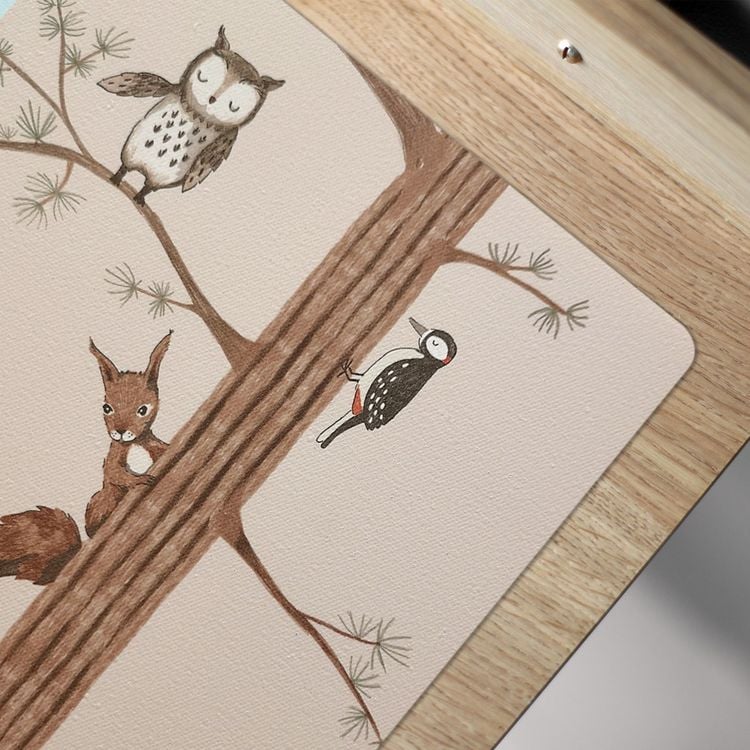 Produktbild: Scriptum Schreibtischunterlage f&uuml;r Kinder Waldtiere Woodland rose - 60 x 40 cm, aus premium Vinyl