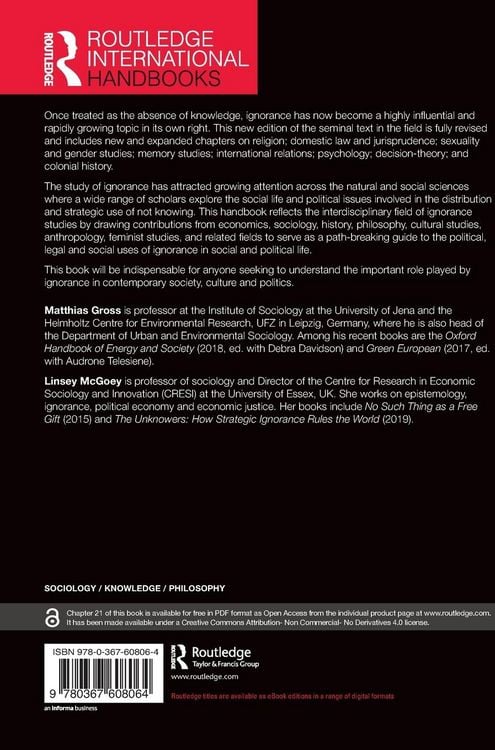 Produktbild: Routledge International Handbook of Ignorance Studies