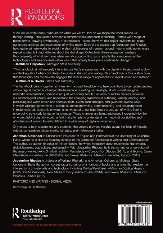 Produktbild: The Routledge Handbook of Digital Writing and Rhetoric