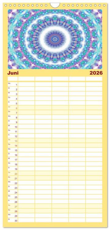 Produktbild: Familienplaner 2026 - Mandala Tr&auml;ume mit 5 Spalten (Wandkalender, 21 x 45 cm) CALVENDO