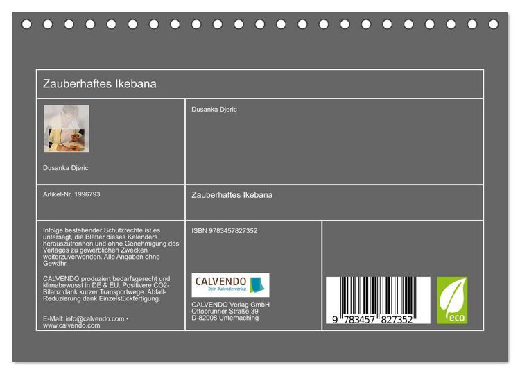 Produktbild: Zauberhaftes Ikebana (Tischkalender 2026 DIN A5 quer), CALVENDO Monatskalender