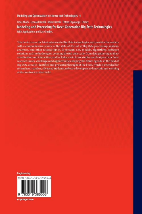 Produktbild: Modeling and Processing for Next-Generation Big-Data Technologies