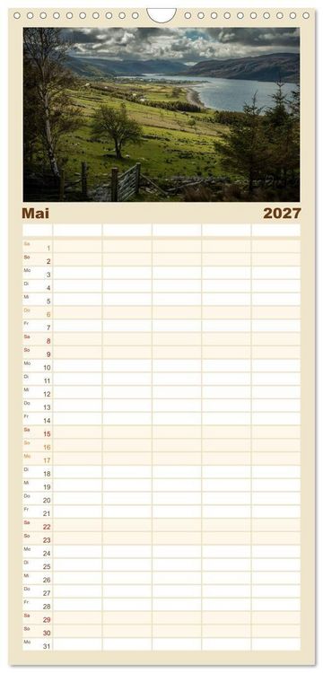 Produktbild: Familienplaner 2027 - Die Highlands - Schottlands rauher Nordwesten mit 5 Spalten (Wandkalender, 21 x 45 cm) CALVENDO