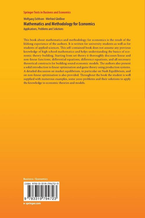 Produktbild: Mathematics and Methodology for Economics