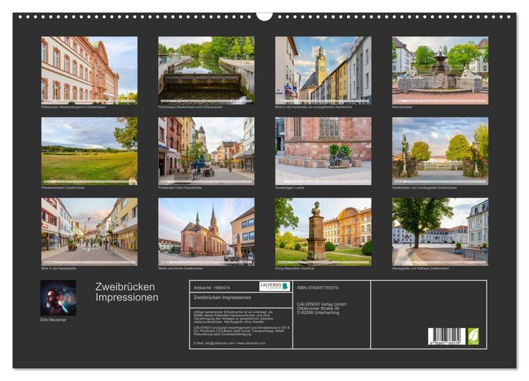 Produktbild: Zweibr&uuml;cken Impressionen (Wandkalender 2026 DIN A2 quer), CALVENDO Monatskalender