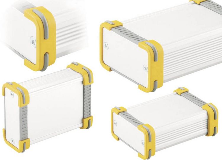 Produktbild: Fischer Elektronik FR 55 25 100 ME 10035341 Profil-Geh&auml;use 114 x 63.6 x 33 Aluminium Natur, Gelb 1 St.