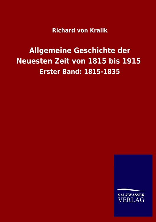 Produktbild: Allgemeine Geschichte der Neuesten Zeit von 1815 bis 1915