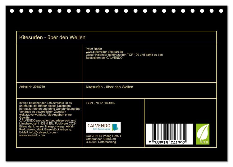 Produktbild: Kitesurfen - &uuml;ber den Wellen (Tischkalender 2026 DIN A5 quer), CALVENDO Monatskalender