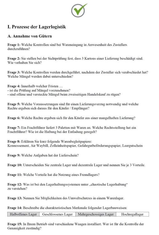 Lagerlogistik Bungen Mit Lsungen Pdf