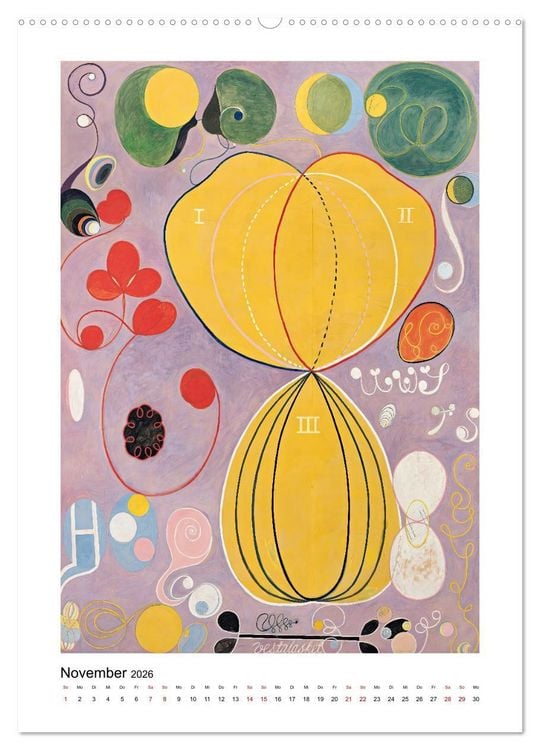 Produktbild: Hilma af Klint - Ein Jahr voller mystischer Kunst (hochwertiger Premium Wandkalender 2026 DIN A2 hoch), Kunstdruck in Hochglanz