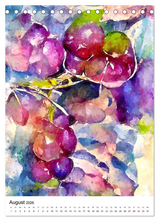 Produktbild: Bitte Vegetarisch! - Beliebtes Obst und Gem&uuml;se in Aquarell (Tischkalender 2026 DIN A5 hoch), CALVENDO Monatskalender
