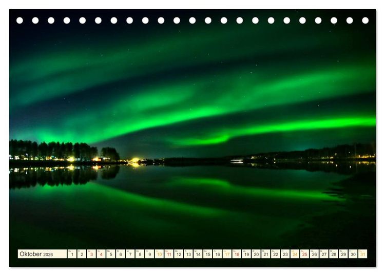 Produktbild: Sternenhimmel im magischen Licht - Polarlicht und Milchstra&szlig;e (Tischkalender 2026 DIN A5 quer), CALVENDO Monatskalender