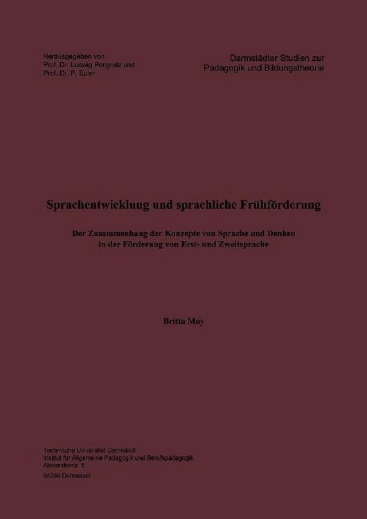 Produktbild: Sprachentwicklung und sprachliche Fr&uuml;hf&ouml;rderung