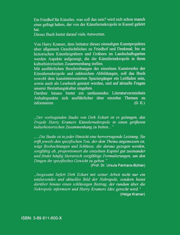 Produktbild: Die Kasseler K&uuml;nstlernekropole