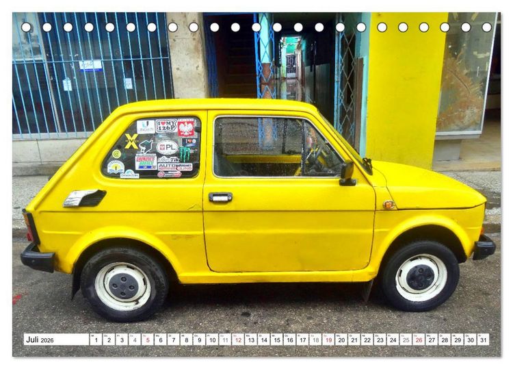 Produktbild: Polski Fiat 126p - Kult auf Kuba (Tischkalender 2026 DIN A5 quer), CALVENDO Monatskalender