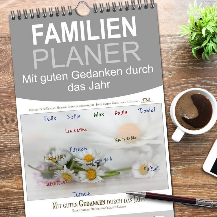 Produktbild: Familienplaner 2026 - Mit guten Gedanken durch das Jahr mit 5 Spalten (Wandkalender, 21 x 45 cm) CALVENDO