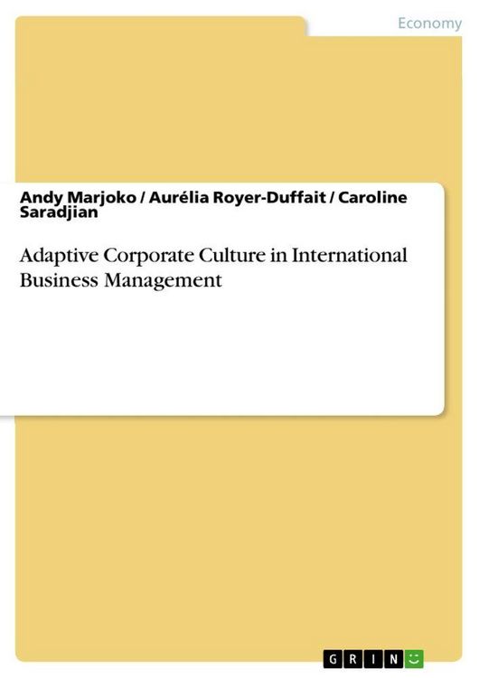 Produktbild: Adaptive Corporate Culture in International Business Management
