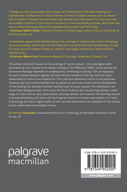 Produktbild: Social Censure and Critical Criminology