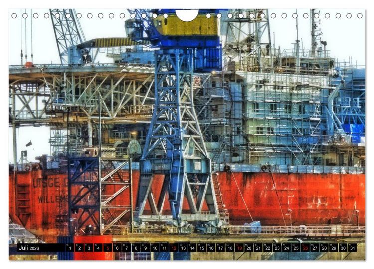 Produktbild: Faszination Hafen - Hamburg (Wandkalender 2026 DIN A4 quer), CALVENDO Monatskalender