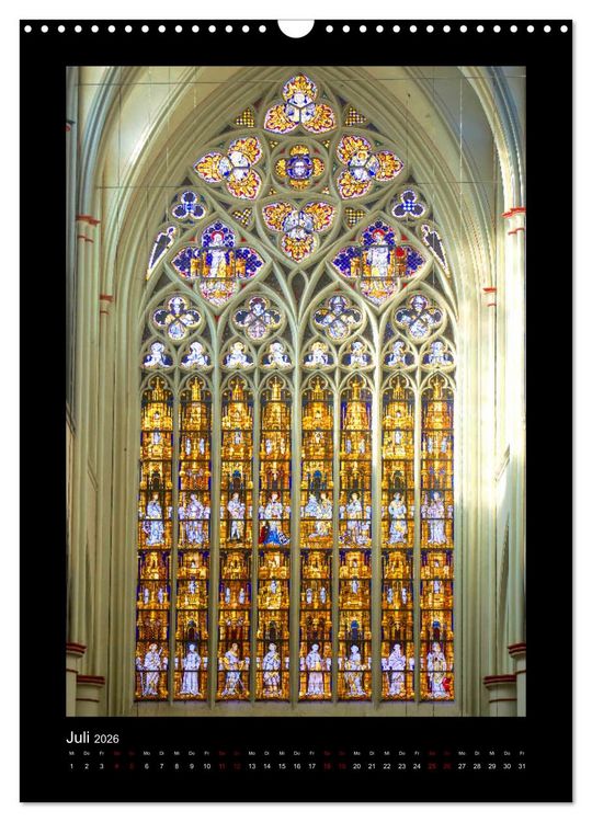 Produktbild: Kirchenfenster - Sakrale Glaskunst (Wandkalender 2026 DIN A3 hoch), CALVENDO Monatskalender