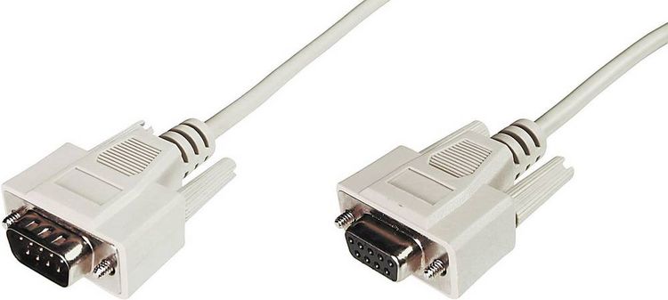 Produktbild: Digitus Seriell Verl&auml;ngerungskabel [1x D-SUB-Stecker 9pol. - 1x D-SUB-Buchse 9pol.] 2.00 m Beige