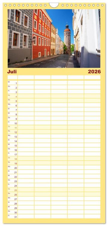 Produktbild: Familienplaner 2026 - G&ouml;rlitz - Europas verborgene Sch&ouml;nheit an der Nei&szlig;e mit 5 Spalten (Wandkalender, 21 x 45 cm) CALVENDO