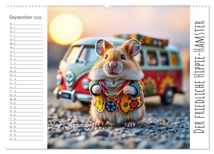 Produktbild: History Hamster - Die Geschichte der Welt in 12 Nagerbildern (hochwertiger Premium Wandkalender 2026 DIN A2 quer), Kunstdruck in Hochglanz