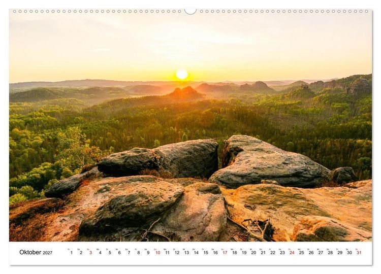 Produktbild: S&auml;chsische Schweiz - Wandern im Elbsandsteingebirge (Wandkalender 2027 DIN A2 quer), CALVENDO Monatskalender