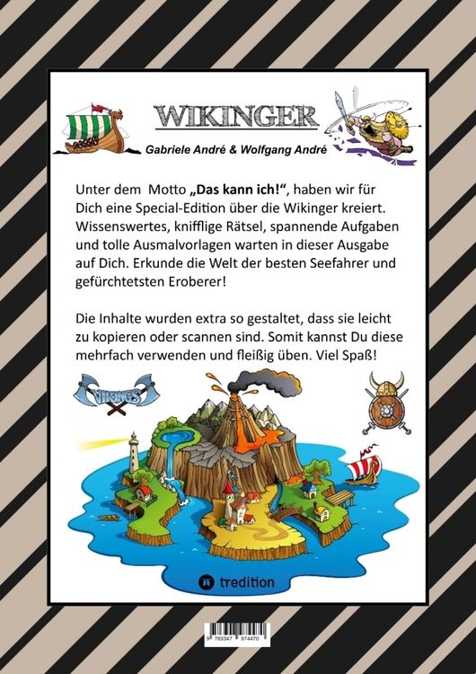 Produktbild: Craftbook - 150 Seiten Tolle Wikinger Motive - Langschiff - Knifflige Raubzug R&auml;tsel & Aufgaben - Geschichte - Met